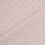 Tissu double gaze de coton broderie anglaise fleurs, vieux rose