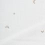 Katoenen mousseline double gauze Maan en sterren, gebroken wit
