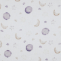 Tissu double gaze de coton Lunes et étoiles Moon, blanc