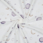 Tissu double gaze de coton Lunes et étoiles Moon, blanc