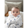 Tissu double gaze de coton Lunes et étoiles Moon, blanc