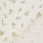 Tissu double gaze de coton Feuilles Small Leaves, blanc cassé