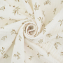 Tissu double gaze de coton Feuilles Small Leaves, blanc cassé