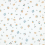 Tissu double gaze de coton Fleurs Spring Flowers, blanc