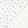 Tissu double gaze de coton Fleurs Spring Flowers, blanc