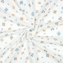 Tissu double gaze de coton Fleurs Spring Flowers, blanc