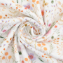 Tissu double gaze de coton Fleurs Wild Flowers, blanc cassé