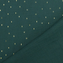 Katoenen mousseline double gauze gouden strepen,  donkergroen