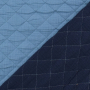Tissu gaze de coton matelassé doubleface, denim bleu- bleu marine