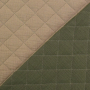 Tissu gaze de coton matelassé doubleface, sable- vert olive