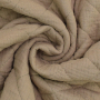 Tissu gaze de coton matelassé doubleface, sable- vert olive