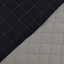 Tissu gaze de coton matelassé doubleface, noir- gris