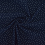 Katoenen mousseline double gauze kleine stippen, marineblauw