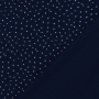 Katoenen mousseline double gauze kleine stippen, marineblauw