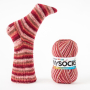 myboshi mysocks 4-draads sokkenwol Knudsen 100g, rood-roze