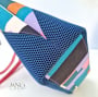 3D mesh stof met geweven achterkant, donkerblauw