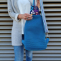 3D mesh stof met geweven achterkant, turquoise