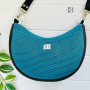 3D mesh stof met geweven achterkant, turquoise