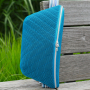 3D mesh stof met geweven achterkant, turquoise