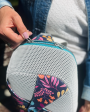 3D mesh stof met geweven achterkant, wit