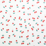 Tissu nicki jersey velours Cherries,  blanc cassé