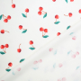 Tissu nicki jersey velours Cherries,  blanc cassé