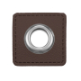 Eyelet Patch imitatieleer, donkerbruin