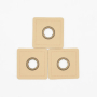 Eyelet Patch Leatherette square 35 mm, beige