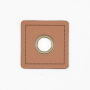 Eyelet Patch Leatherette square 35 mm, cognac