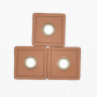 Eyelet Patch Leatherette square 35 mm, cognac