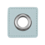 Eyelet Patch imitatieleer, lichtblauw