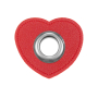 Eyelet Patch imitatieleer Hearts, rood