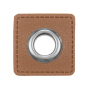 Eyelet Patch imitatieleer, middenbruin