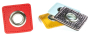 Eyelet Patch imitatieleer, middenbruin