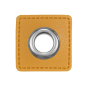 Eyelet Patch imitatieleer, mosterdgeel