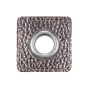 Eyelet Patch imitatieleer, zilvergrijs, glanzend