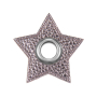 Eyelet Patch Leatherette Star, charcoal-grey shiny