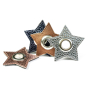 Eyelet Patch Leatherette Star, charcoal-grey shiny