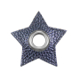 Eyelet Patch Leatherette Star, navy shiny