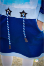 Eyelet Patch Leatherette Star, navy shiny