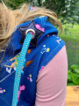 Eyelet Patch Leatherette Star, navy shiny