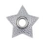 Eyelet Patch Leatherette Star, silver shiny