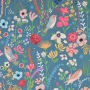 Outdoorstof Floral Happy Garden, petrol
