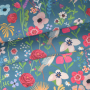 Outdoorstof Floral Happy Garden, petrol