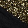 Pailletten velours stof, goud