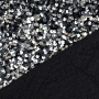 Tissu paillettes et velours, argent