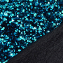 Pailletten velours stof, turquoise