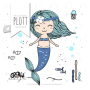 Plotterbestand GroWiDesign Meerjungfrau Little Blue, Duits
