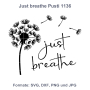 Plotterbestand Rock Queen Just breathe Pusteblume, Duits