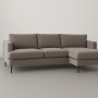 Tissu ameublement fauteuil canapé velours Mavel, taupe
